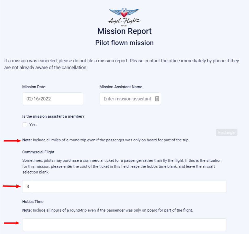 Mission Report Process – Angel Flight West